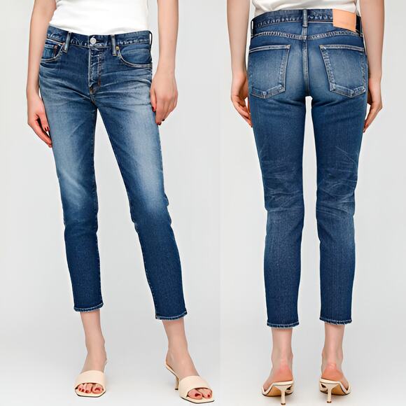 Moussy Vintage Montecito Skinny Jeans Mid Rise Cropped Blue Size 30